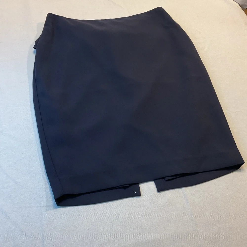 Express Women's Navy Blue Pencil Straight Skirt w/Bow &‎ Zipper on Back